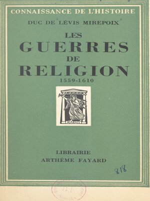 cover image of Les guerres de religion